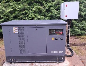 Монтаж гибридного генератора CTG CU30000TSA (газ и бензин)