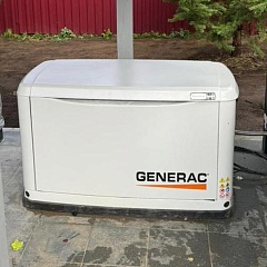 Монтаж газового генератора Generac 7189 с АВР под навесом