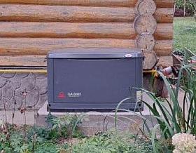 Монтаж и пусконаладочные работы газового генератора Pramac GA8000 (7233) на бетонном основании